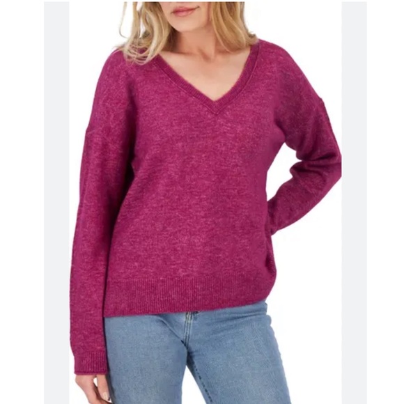 LUCKY BRAND V NECK SWEATER SMALL MEDIUM PURPLE - Picture 2 of 8